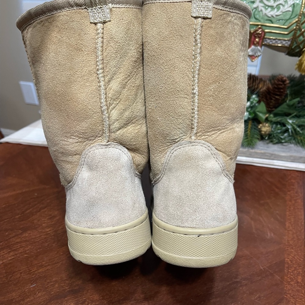 LL BEAN Wicked Good Suede Leather PULL-ON Shearling Lined WINTER BOOTS - Picture 4 of 10